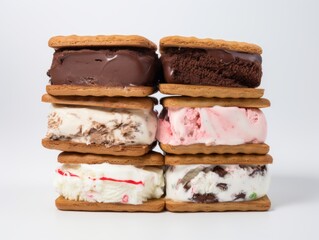 Indulge in Trio Delight: The Ultimate Ice Cream Sandwich Feast! Generative AI