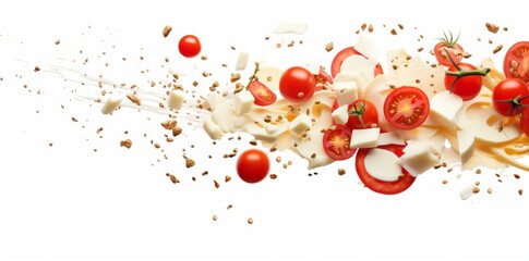 Indulge in Deliciously Fresh Mozzarella Sprinkled Cheese on Tomato Slice - Ultimate Treat! Generative AI