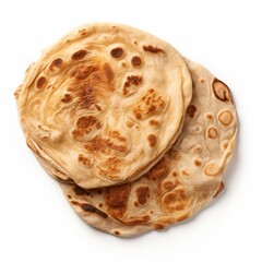 Indulge in the Exotic Taste of Freshly Baked Rotis: An Unseen Beauty on White Backdrop Generative AI