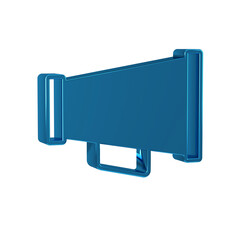 Blue Megaphone icon isolated on transparent background. Speaker sign.