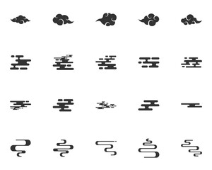 set of cloud icon, element, traditional