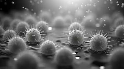 zdjecie w powiekrzeniu wirusa, bakteri, zarazki,  - obrazy, fototapety, plakaty