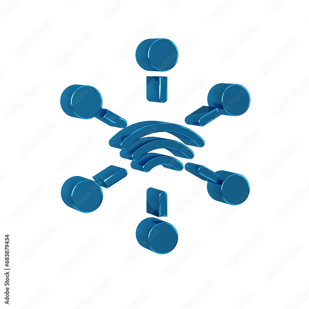 Poster blue network icon isolated on transparent background. global network connection. global technology o