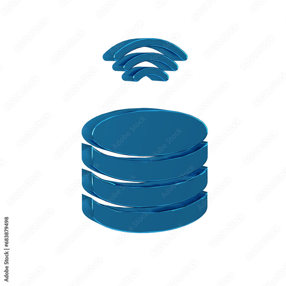Poster blue smart server, data, web hosting icon isolated on transparent background. internet of things con