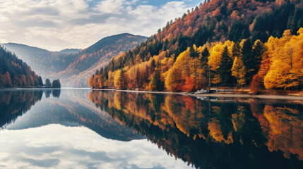 Autumn mountains landscape