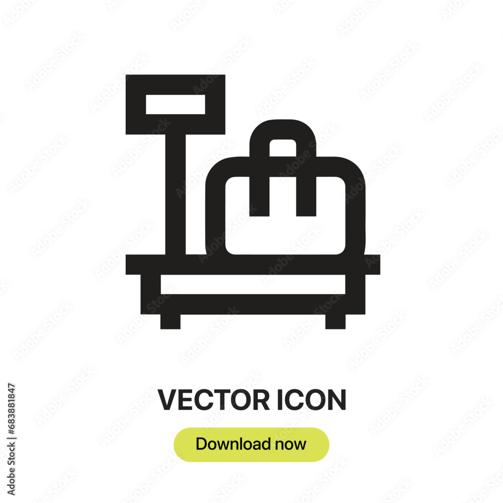 Aufkleber Scale icon vector. Linear-style sign for mobile concept and web design. Scale symbol illustration. Pixel vector graphics - Vector.	
