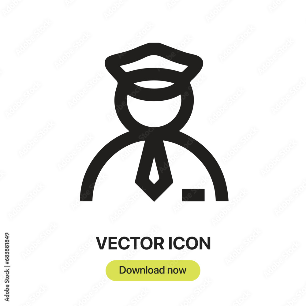 Fototapete Guard icon vector. Linear-style sign for mobile concept and web design. Guard symbol illustration. Pixel vector graphics - Vector.	
