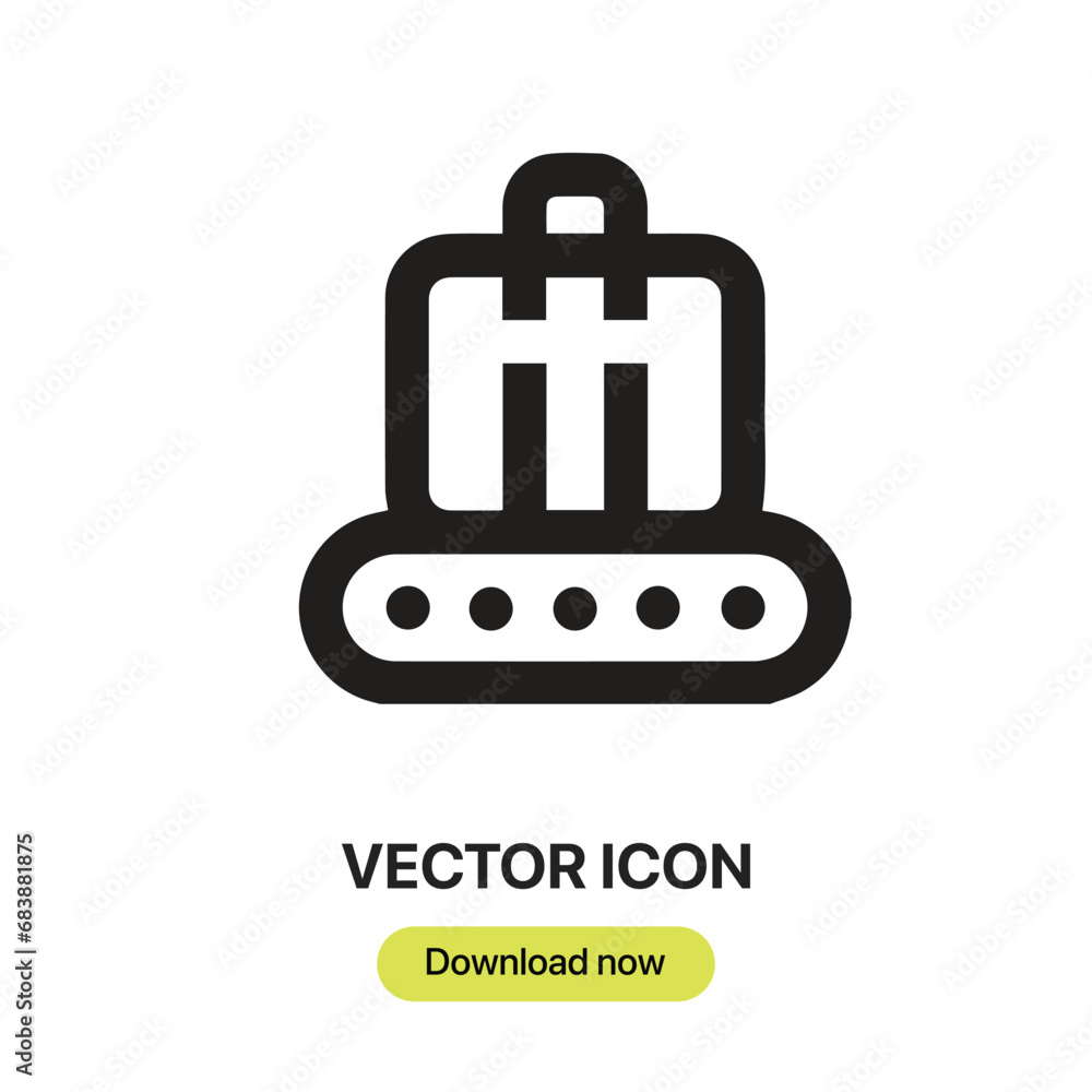 Aufkleber Conveyor icon vector. Linear-style sign for mobile concept and web design. Conveyor symbol illustration. Pixel vector graphics - Vector.	
