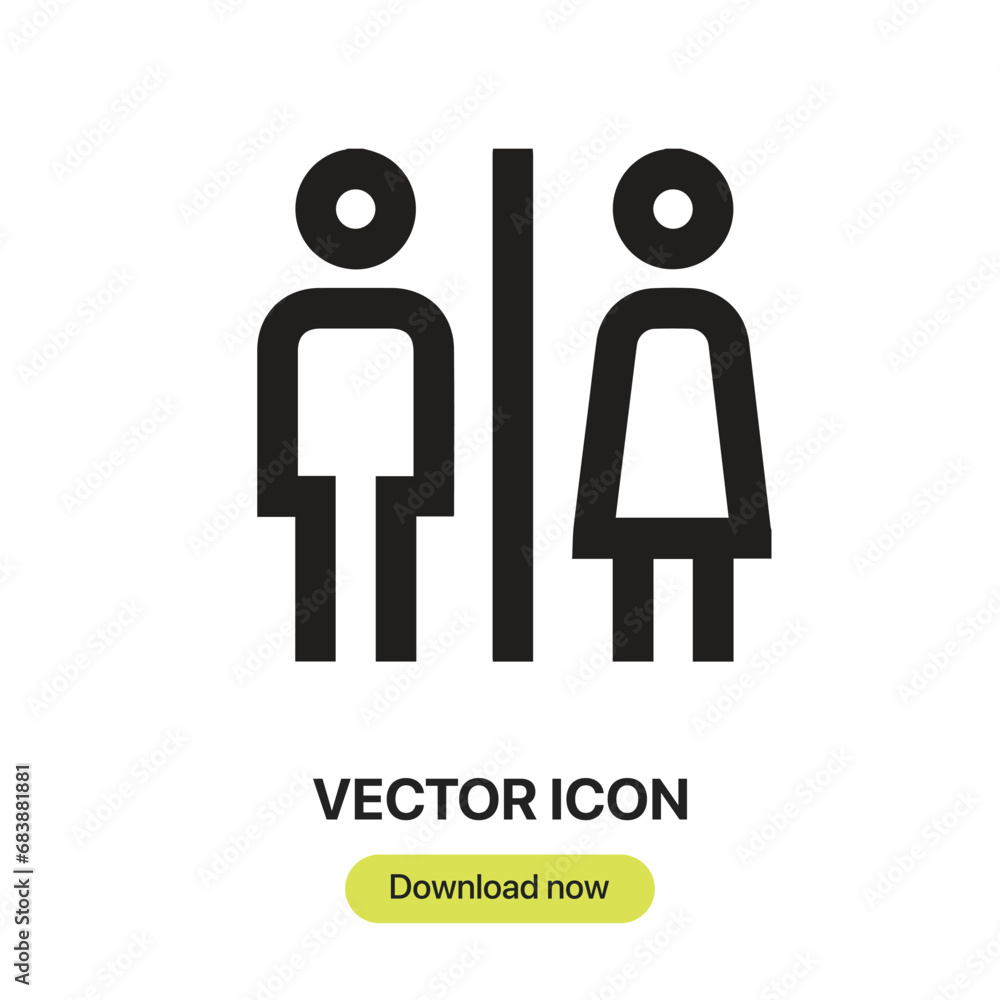 Fototapete Toilets icon vector. Linear-style sign for mobile concept and web design. Toilets symbol illustration. Pixel vector graphics - Vector.	
