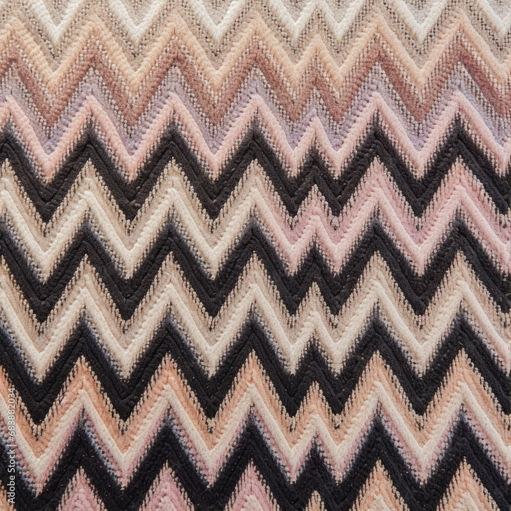 Poster fabric texture of woolen fabric with zigzag pattern.