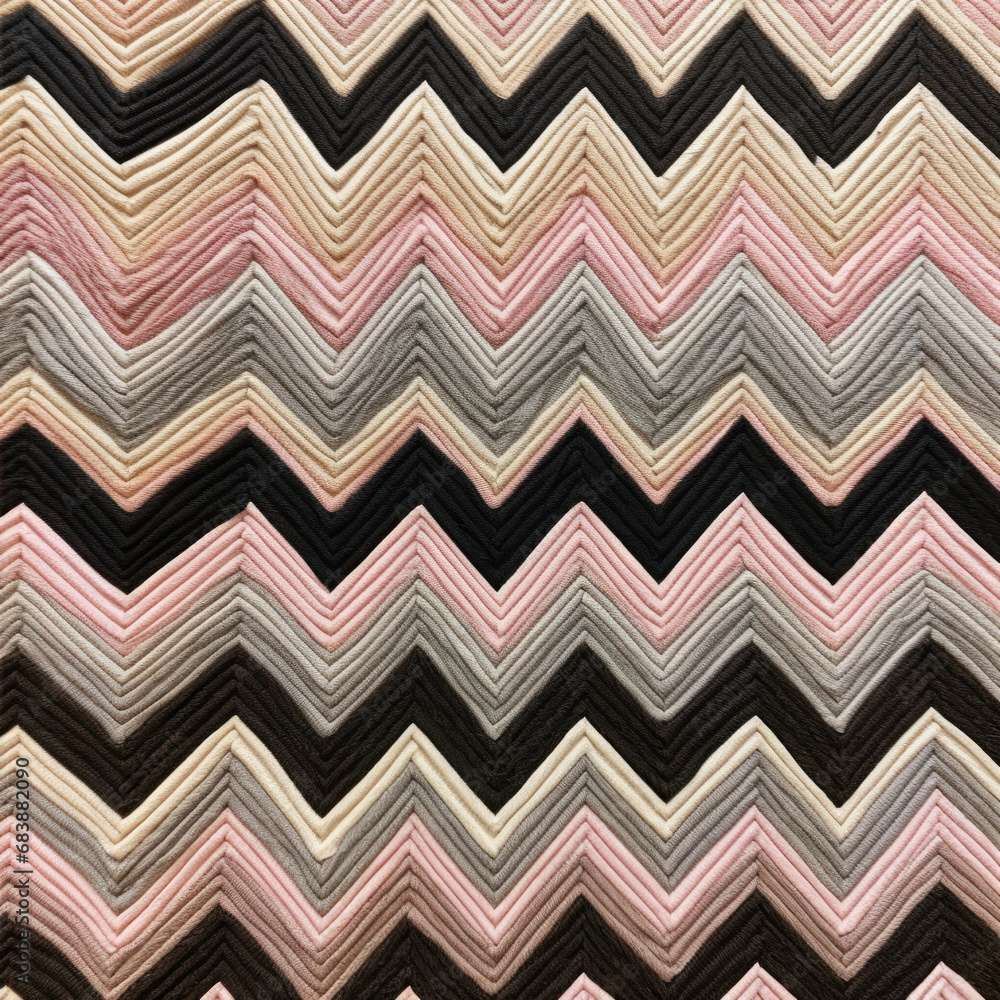 Poster zigzag pattern on fabric. seamless square texture.