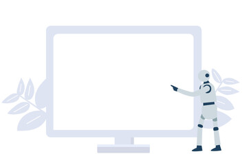 a robot with blank board