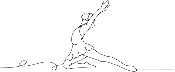 Line art of balerina balette dance illustration vector with transparent background © Wahyu