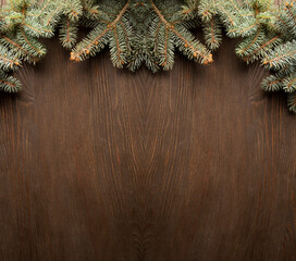 Christmas Tree on wooden background