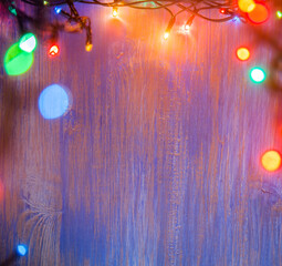 christmas celebration garland of light bulbs