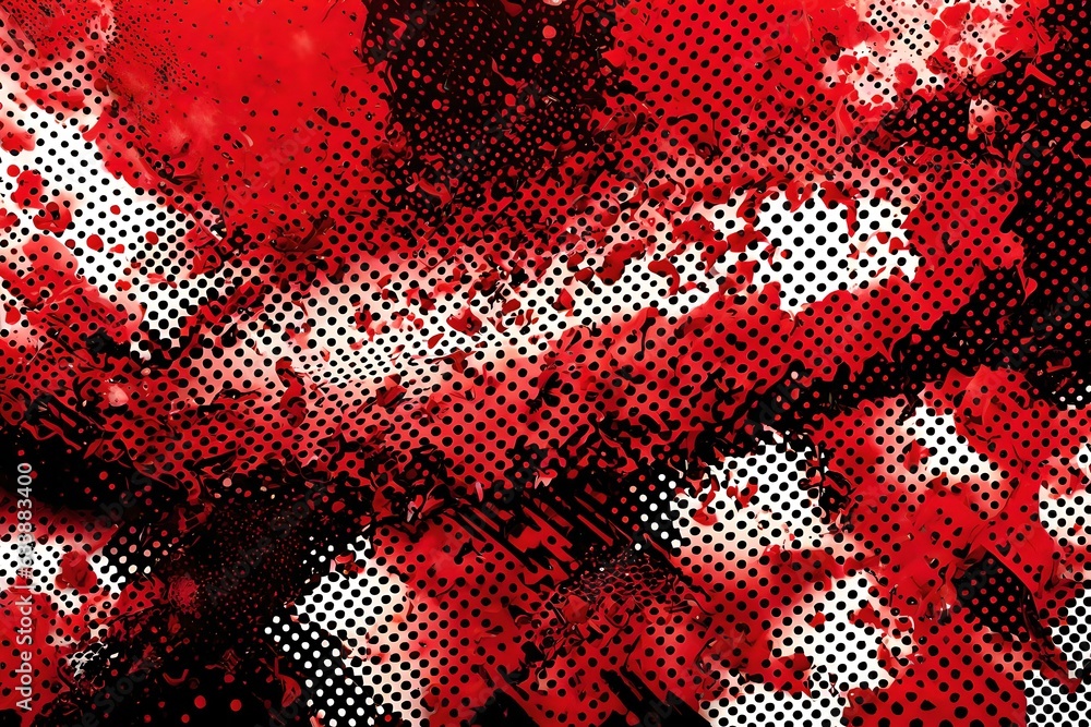 Poster immerse yourself in the vibrant energy of a red halftone texture graffiti background, where a dotted
