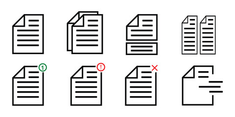 document icon set, vector graphic design eps 10, for digital needs.