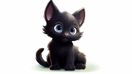 cute black kitten clipart classic disney.Generative AI