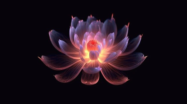 Generative AI image of beautiful lotus gracefully.Generative AI
