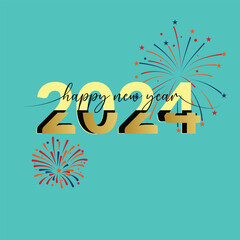 Happy New Year 2024 - concept design stock illustration