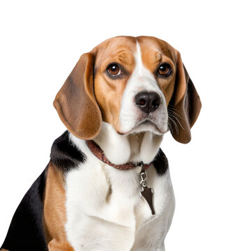 Closeup photo portrait of  Beagle Dog For ad, sad Dog, Passport size photo of beagle Dog - Generative AI