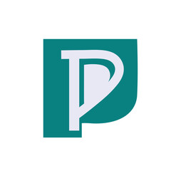 Letter P modern shape logo concept design stock illustration
