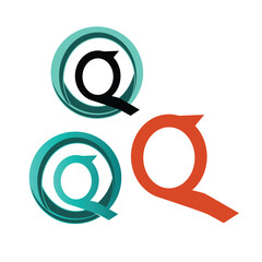 Letter Q modern shape logo concept design stock illustration