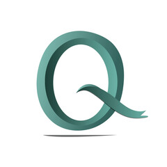 Letter Q modern shape logo concept design stock illustration.