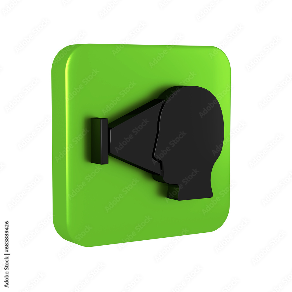 Poster black face recognition icon isolated on transparent background. face identification scanner icon. fa