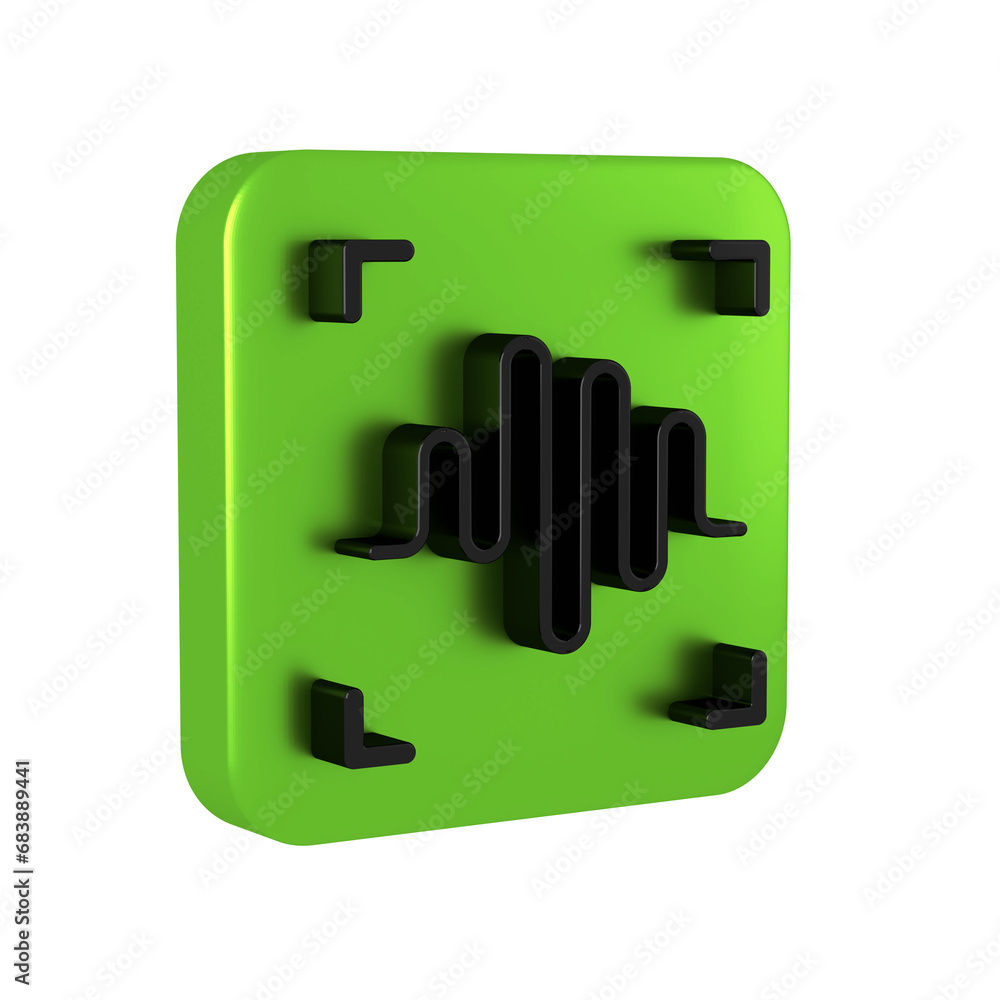 Poster black voice recognition icon isolated on transparent background. voice biometric access authenticati