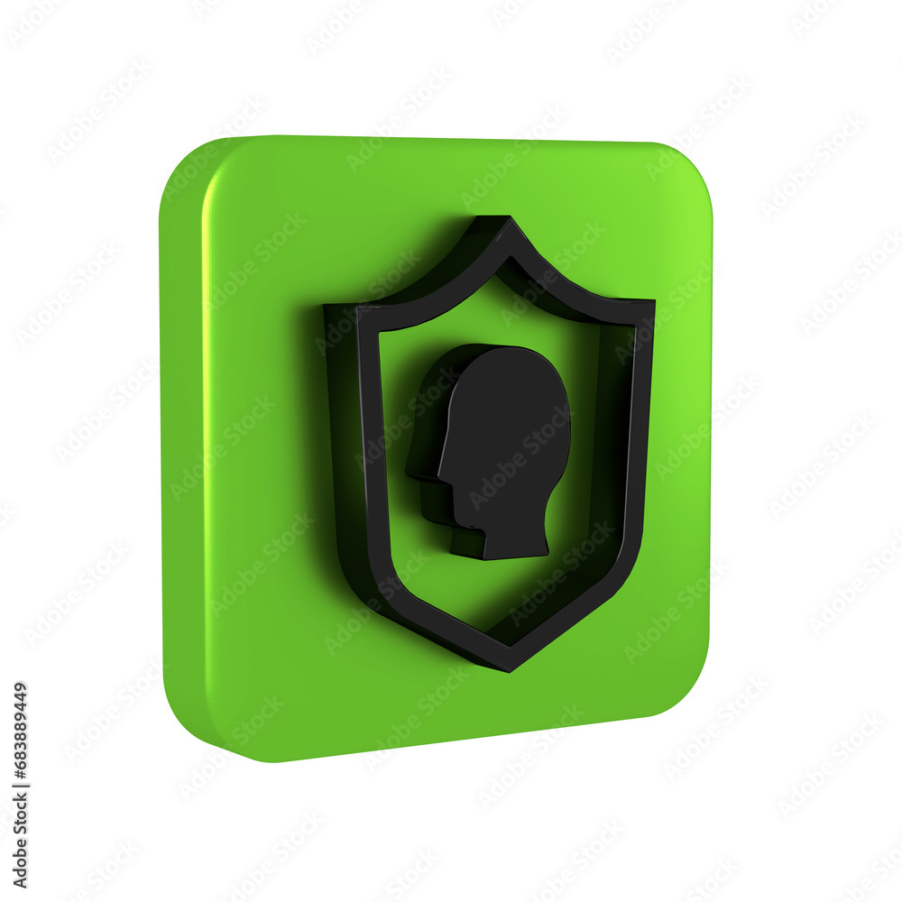 Poster black user protection icon isolated on transparent background. secure user login, password protected