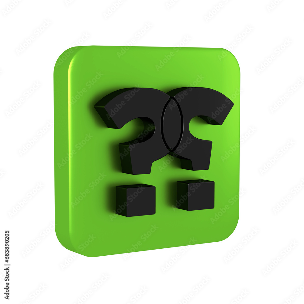 Poster black question mark icon isolated on transparent background. faq sign. copy files, chat speech bubbl