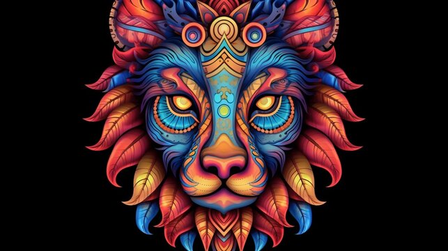 animal in style mandala colorful gor adults.Generative AI