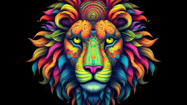 animal in style mandala colorful gor adults.Generative AI