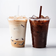 cocoa milk tea iced drink photography