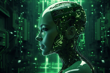 artificial intelligence in green background technology