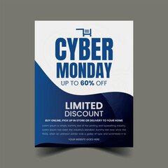 futuristic cyber monday print template