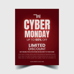 futuristic cyber monday print template