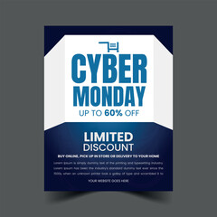 futuristic cyber monday print template