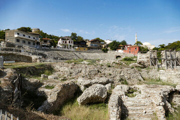 Ruins of the Roman Forum in Durazzo, Albania