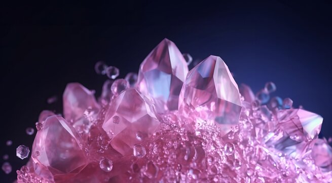 Close-up of a pile of pink crystals