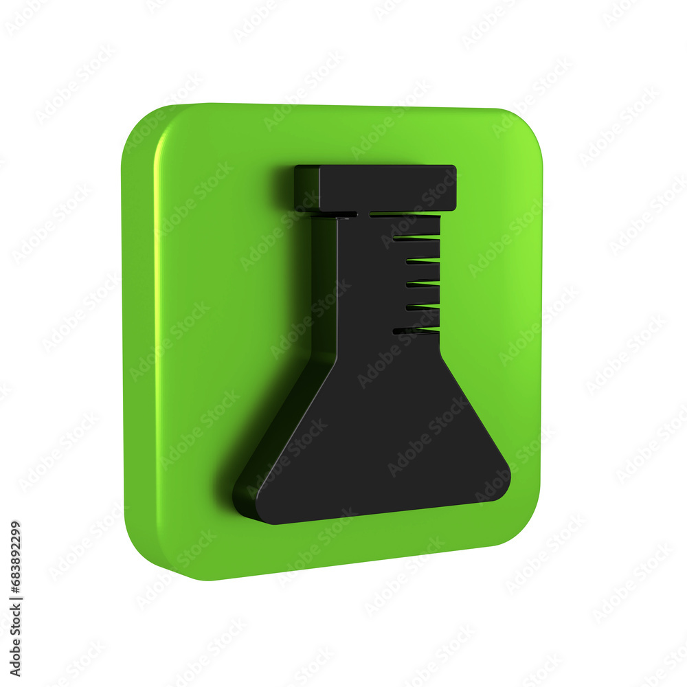Poster black test tube and flask icon isolated on transparent background. chemical laboratory test. laborat