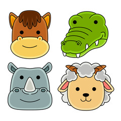 animal objects vector illustrations set