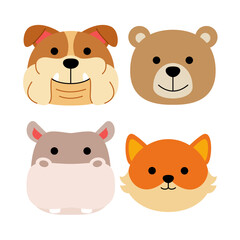animal objects vector illustrations set