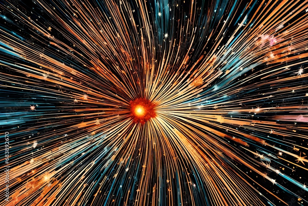 Aufkleber visualize the dynamic energy of an exploding star burst texture, i