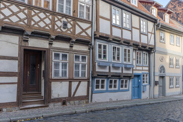 Historic half-timbered houses in Quedlinburg, Saxony-Anhalt, Germany
