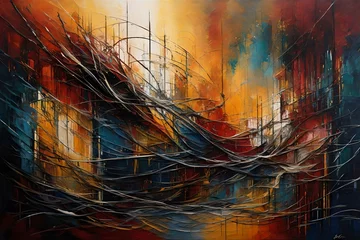Foto op Canvas Lose yourself in the enigmatic world of an abstract painting,  © Resonant Visions