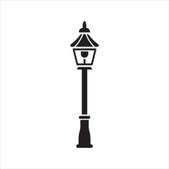 Street light icon. Vintage style lamp icon