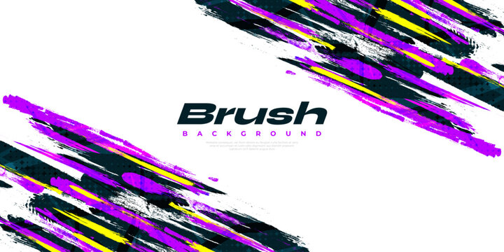 Abstract Colorful Brush Background With Sporty Style. Grunge Sport Background. Scratch And Texture Elements For Design