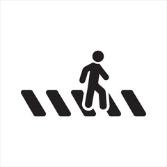 Pedestrian crossing icon. Zebra crossing icon - obrazy, fototapety, plakaty